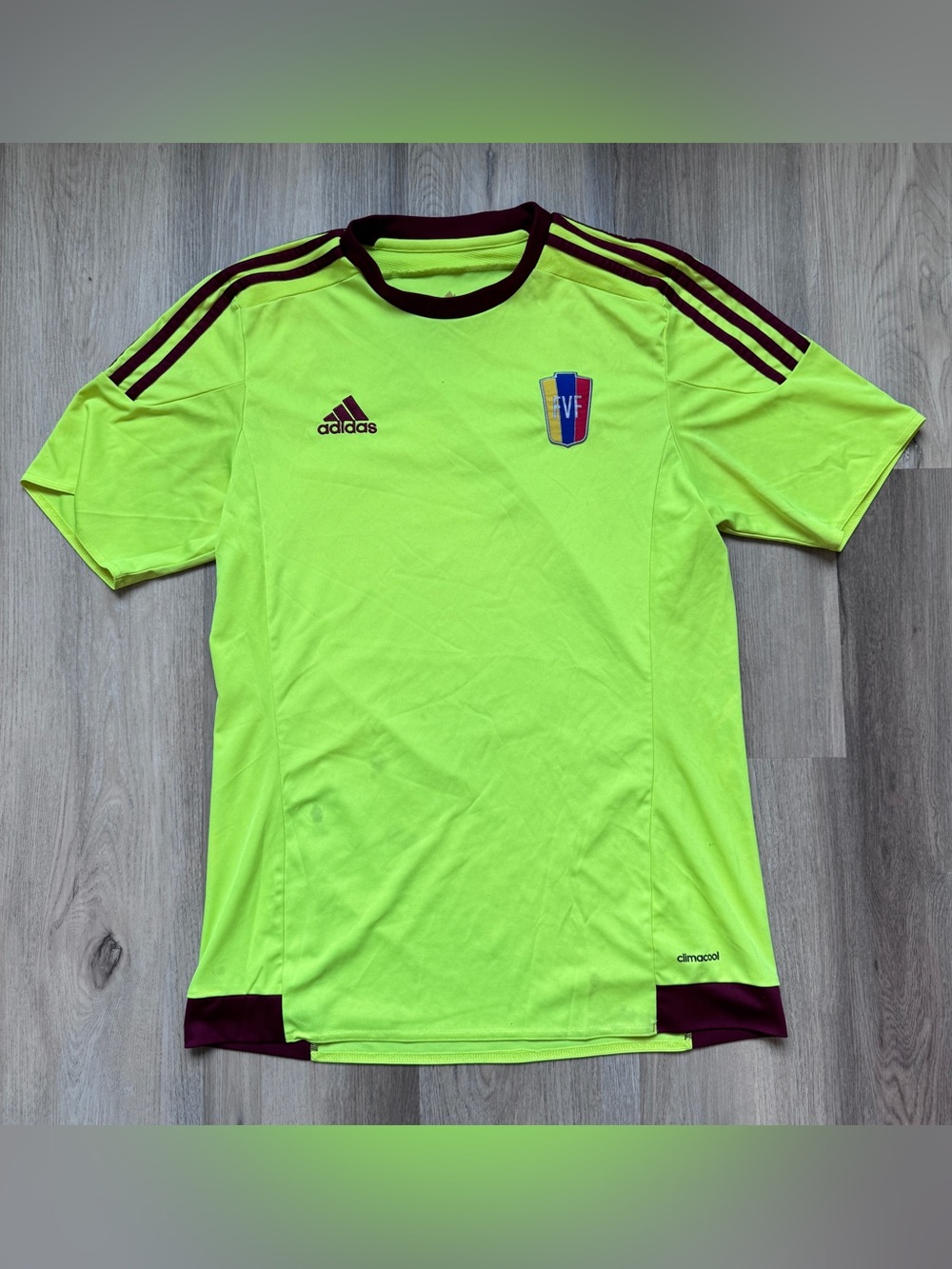 Adidas Venezuela 2015 Away Copa America Futbol Soccer Jersey Medium Neon